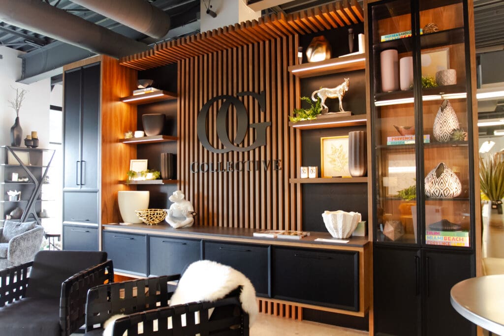 The current Open Gate showroom at the IDC offers furniture, accessories and design services.